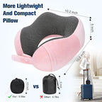 Neck Pillow for Traveling, Travel Pillows for Airplanes, 100% Pure Memory Foam - Image 3