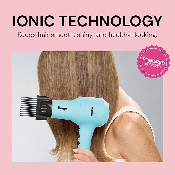 L'ANGE HAIR PowerStyle Turbo Ionic Hair Dryer | 1875 Watt Professional Blow Dryer with Diffuser & Concentrator | Multiple Heat & Speed Settings for Fast Drying | Salon-Grade Styling Tools, Blue