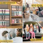 Clear Storage Bags with Zipper, 2 Pack Large Moving Bags Heavy Duty Extra Large - Image 7