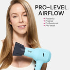 L'ANGE HAIR PowerStyle Turbo Ionic Hair Dryer | 1875 Watt Professional Blow Dryer with Diffuser & Concentrator | Multiple Heat & Speed Settings for Fast Drying | Salon-Grade Styling Tools, Blue