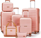Luggage Sets with spinner wheels, PC+ABS Hard Shell Travel Luggage, Lightweight by Unknown