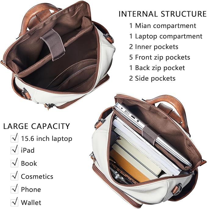 Shrrie Vegan Leather Laptop Backpack - Image 4