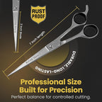 Professional Hair Cutting Scissors - Krisp Shave Japanese Stainless Steel Salon Barber Scissor (7 inch Inch) - Shears for Men's Beard Mustache Women Kids Pets Haircut All Purpose Shear, KSP-784