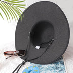 DRESHOW Beach Hats for Women Big Straw Wide Brim Summer Hat Floppy Foldable - Image 6