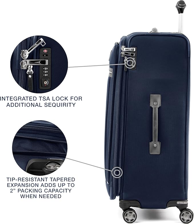 Travelpro Platinum Elite Softside Expandable Checked Luggage, 8 Wheel Spinner - Image 4