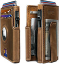 Airtag Wallet for Men, with Money Clip 10 Cards Metal Case Smart Slim Pop Up by Miyozi
