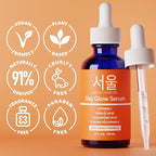 SeoulCeuticals Large 2oz Korean 20% Vitamin C Hyaluronic Acid Serum + CE Ferulic Acid - Potent Anti Aging Vit C, Anti Wrinkle K Beauty Skincare (Pack of 2)
