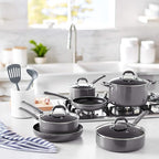 Amazon Basics Aluminum 12-Piece Cookware Set, Pans and Utensils - Image 7