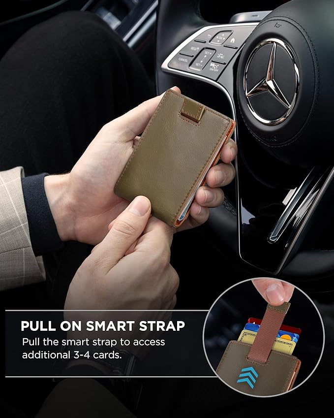 SERMAN BRANDS RFID Blocking Slim Bifold Genuine Leather Minimalist Front Pocket - Image 5