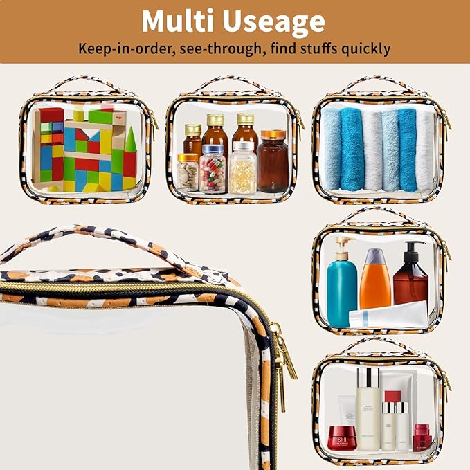 Travel Toiletry Bag, 2 Pack Clear Makeup Bags - Image 3