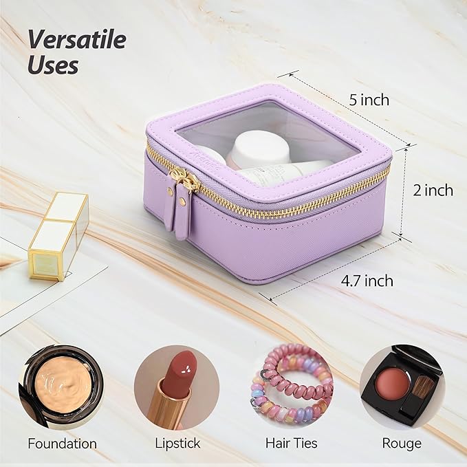 Aveniee Mini Clear Makeup Bag, Small Cosmetic Bags Travel Toiletry Pouch - Image 3
