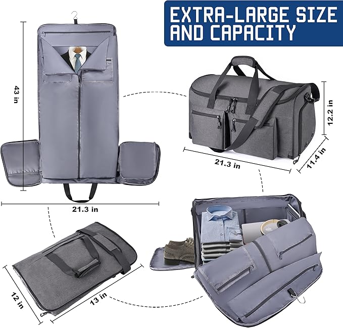 Convertible Duffle Bags for Travel Carry On Suit Duffle Bags - Image 6