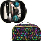 Makeup Organizer Bag, Bright Deer Skulls Travel Makeup Bags Makeup Vanity Case Large Capacity Rhombus Cosmetic Toiletry Bag for Girl Women Ladies