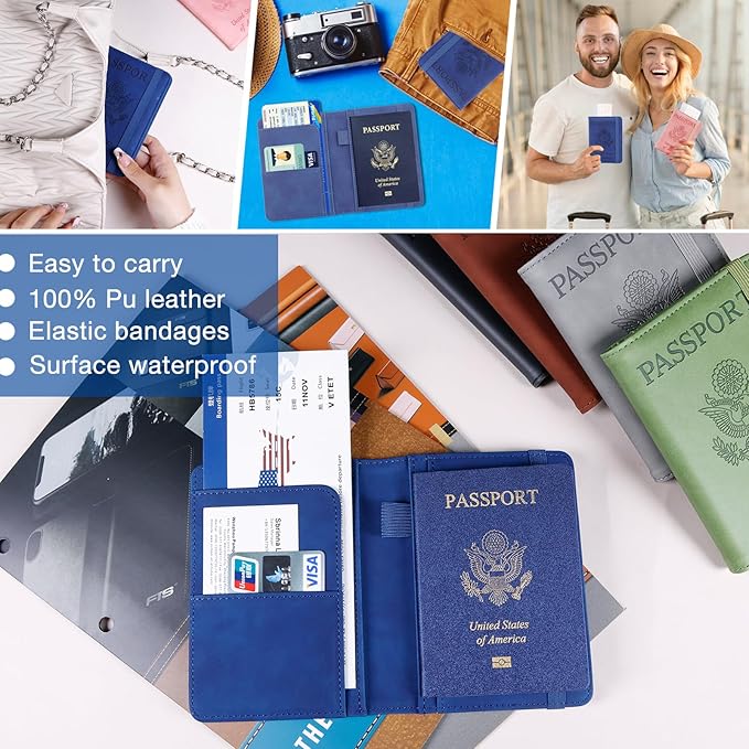 Melsbrinna Premium Leather Passport Holder Covers Case, Waterproof Rfid - Image 6