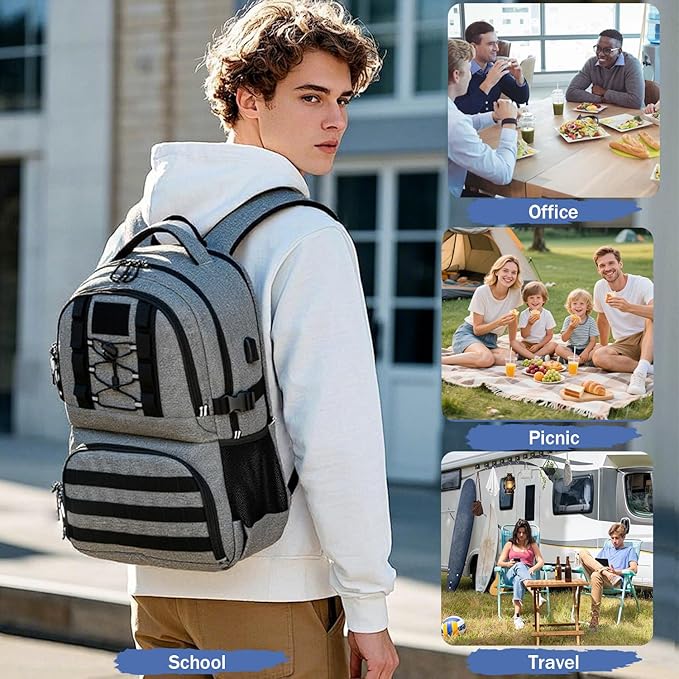 Laptop Lunch Backpack for Men - 40L Large Capacity Work Backpack - Image 6