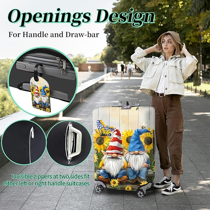 Luggage Cover + Tag, Dwarf Travel Suitcase Protector - Image 4