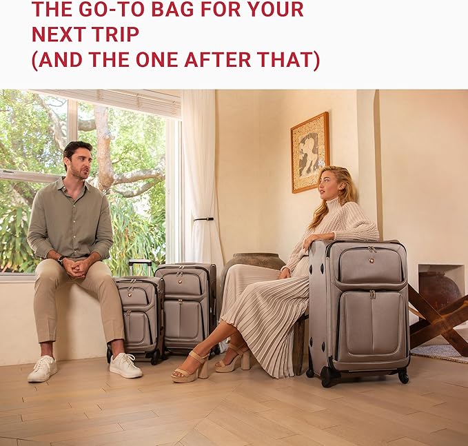 SwissGear Sion Softside Expandable Luggage – Large Checked Suitcase - Image 3