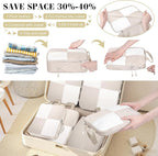8 Set Compression Packing Cubes Travel, Lightweight Expandable Travel Cubes - Image 2