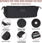 BAREFOOT CARIBOU Hair Tools Travel Bag and Heat Resistant Mat for Flat Irons, Straighteners, Curling Iron, and Haircare Accessories, 2-in-1 design, with Interior Pockets, Portable Organizer