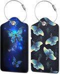 Butterfly Moon Luggage Tags, 2 Pack Moth and Stars Luggage Tag, Leather Privacy by Unknown