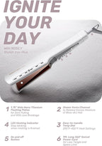 ROSILY Nano Titanium Flat Iron | 1.75 Inch Wide Hair Straightener, Dual Voltage 100-240V, Adjustable Temperature Suitable for All Hair Type, Instant Heat Up