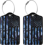 Set of 2 Luggage Tag for Suitcases Tie dye PU Leather Luggage Tag - Image 3
