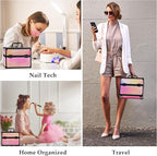 Makeup Case Organizer, Makeup Train Case, Trays Cosmetic Box Portable, - Image 6