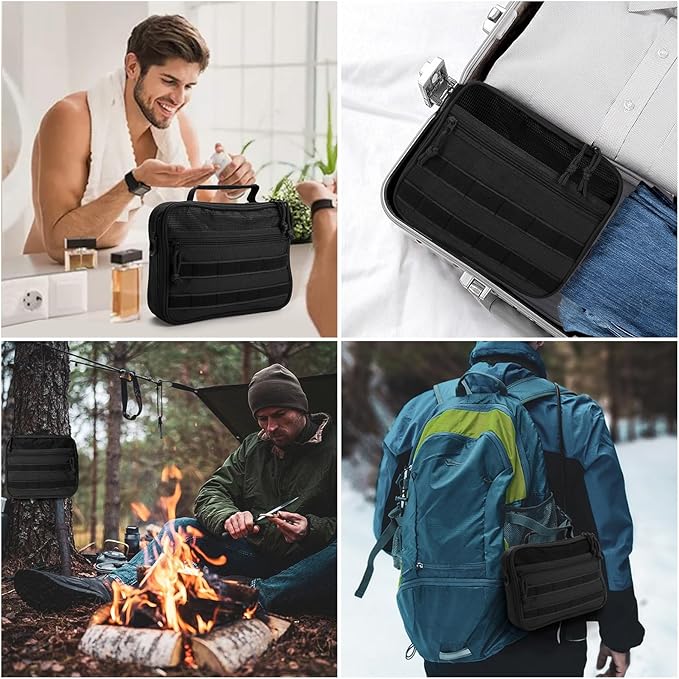 Travel Toiletry Bag for Men and Women, Hanging Travel Toiletries Organizer Dopp - Image 7