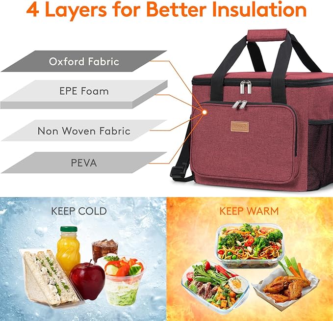 Lifewit Large Lunch Bag Insulated Lunch Box Soft Cooler Cooling Tote - Image 2