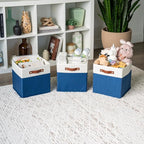 OrganiHaus 11x11 Fabric Cubes Storage Bins Set of 4, Foldable Collapsible - Image 4