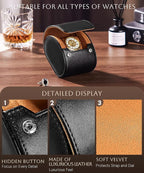 Homde Travel Watch Box Leather: Traveling Case - Image 4