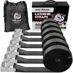 Cartman 1" x 12' Lashing Straps Cargo Tie-Down Strap Up to 600lbs, 6pk in Carry by CARTMAN
