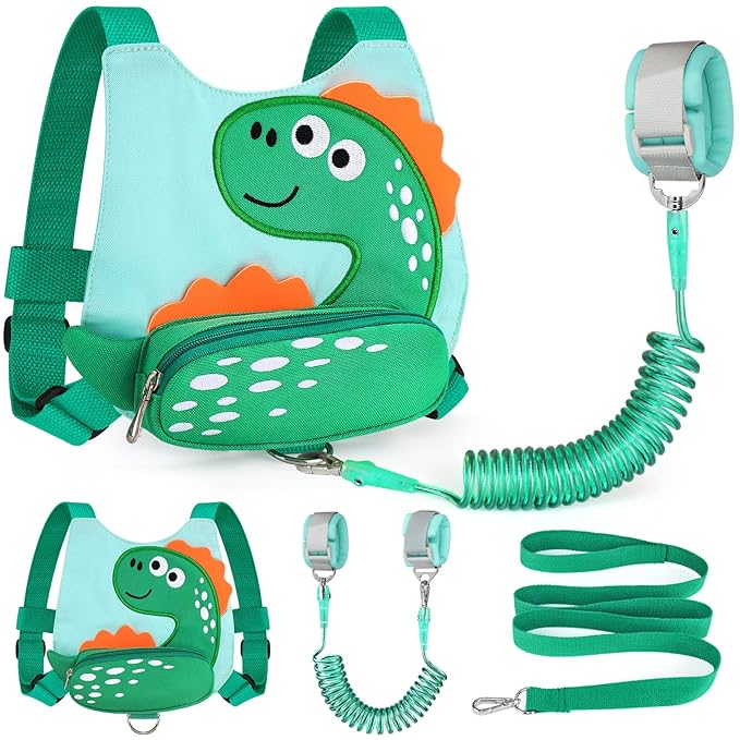 Accmor 3 in 1 Toddler Harness Leash + Baby Anti Lost Wrist Link, Cute Dinosaur by Accmor