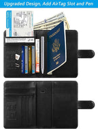 Airtag Passport Holder Cover Wallet RFID Blocking Leather Case Travel - Image 3