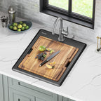 KRAUS Bellucci 18-inch Granite Workstation Drop In Top Mount Single Bowl - Image 2