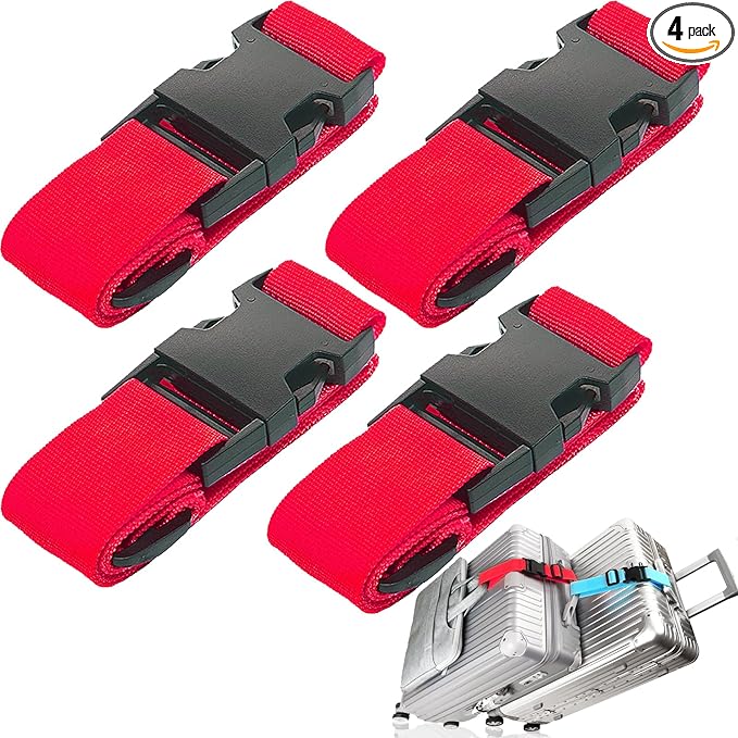 4Pack Luggage Straps for Suitcases, Travel Connector for Carry On Bag, Add Bag by Ajmyonsp