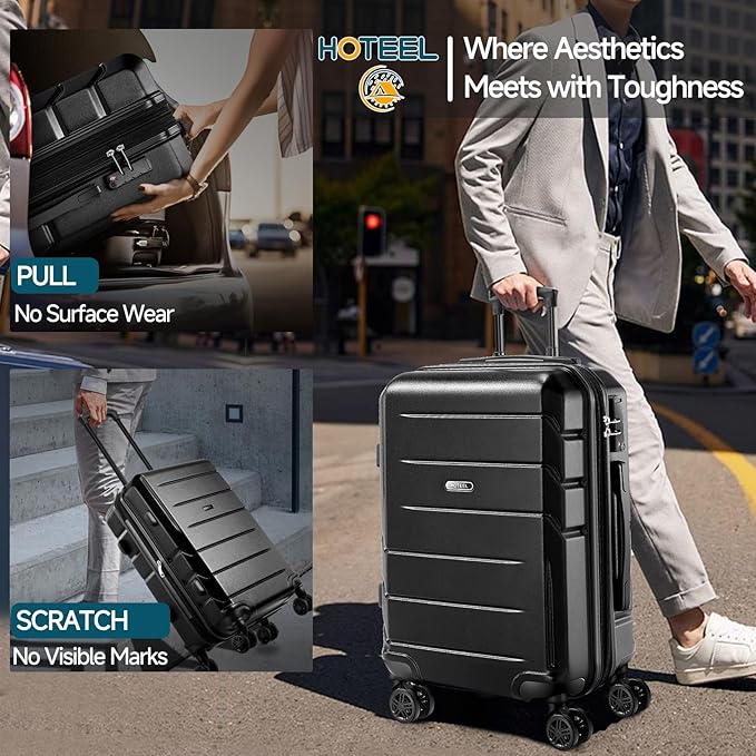 Hoteel Luggage Sets 3 Piece, ABS+PC Hard Shell Expandable Suitcases - Image 3