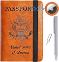Airtag Passport Holder Cover Wallet Travel Essentials RFID Blocking Leather by PASCACOO