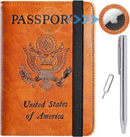 Airtag Passport Holder Cover Wallet Travel Essentials RFID Blocking Leather by PASCACOO