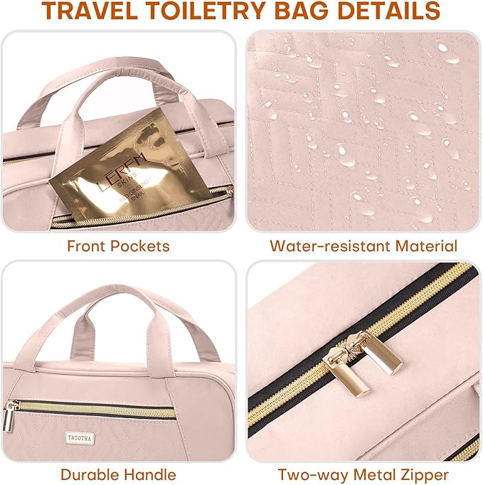Hanging Toiletry Bag for Women Travel, 2 Sizes Large & Small Waterproof - Image 6