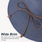 DRESHOW Beach Hats for Women Big Straw Wide Brim Summer Hat Floppy Foldable - Image 4