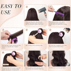 obeoby 4 Sizes Rollers Hair Curlers, 50 Pcs Set Jumbo Hair Rollers 25mm 36mm 48mm 60mm Self-Grip Hair Rollers with Clips, Curlers for Women Long, Short Hair and Bangs (Purple)