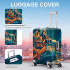 ANNA QUEEN Funny Adventure Travel Luggage Cover, Explore-Themed Suitcase - Image 3