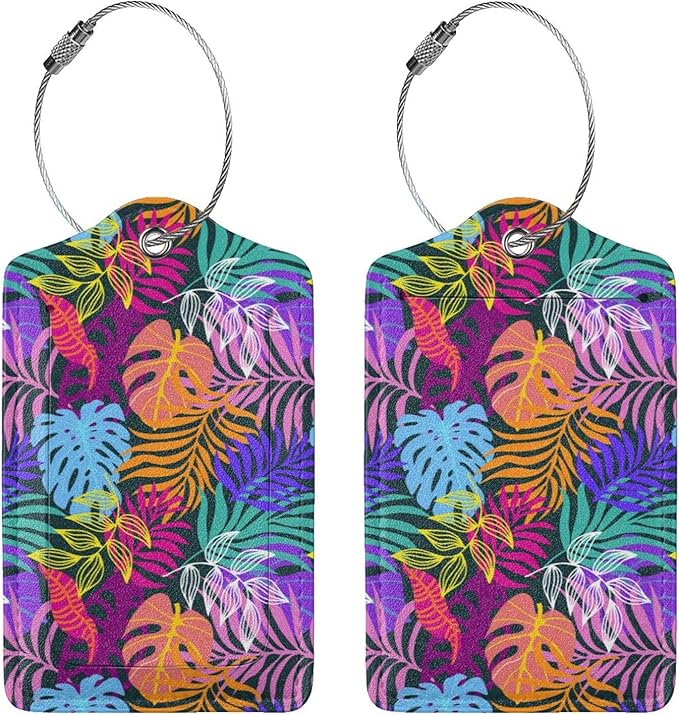 2PC Tropical Leaves Luggage Tags - Image 3