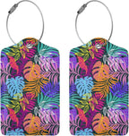 2PC Tropical Leaves Luggage Tags - Image 3
