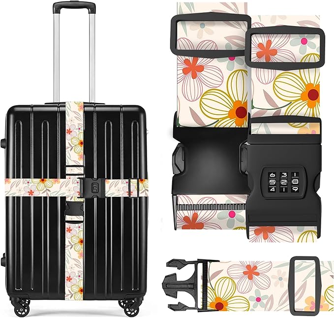2 Pack Luggage Straps, Adjustable Cute Printing by ZSYTZL