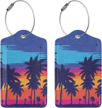 Coconut Trees at Sunset Luggage Tag - Image 3
