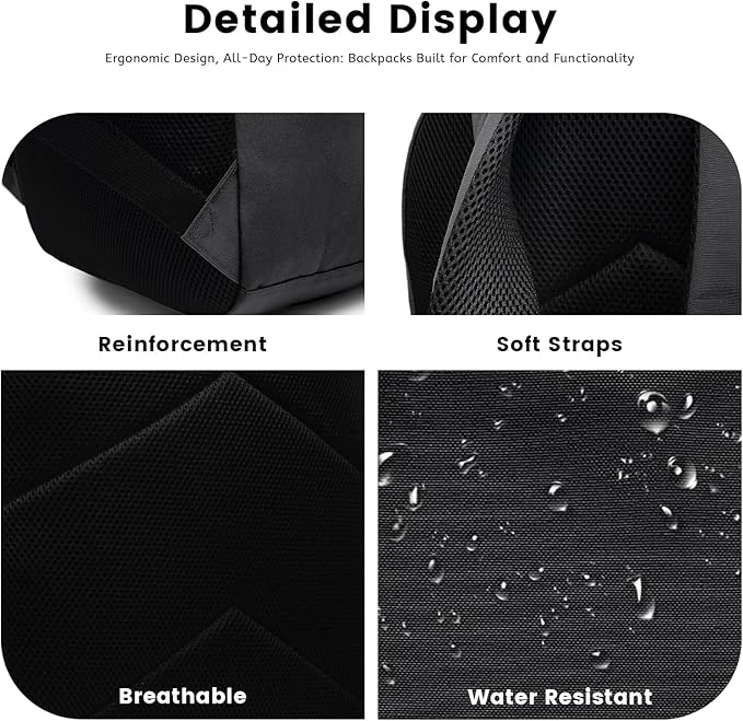 Lanola Basic Multi-Pocket Multipurpose Backpack Classical Water Resistant - Image 6