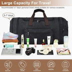 Felipe Varela 60L Duffle Bag for Men, Large Canvas Expandable Duffle Bag for - Image 4
