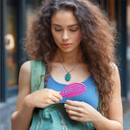 Ninabella Spiral Hairbrush - Detangle Hair Brush - For Brushing Wet or Blow Dry Hair - Detangler Vent Brush - Hairbrushes for Travel - Pink